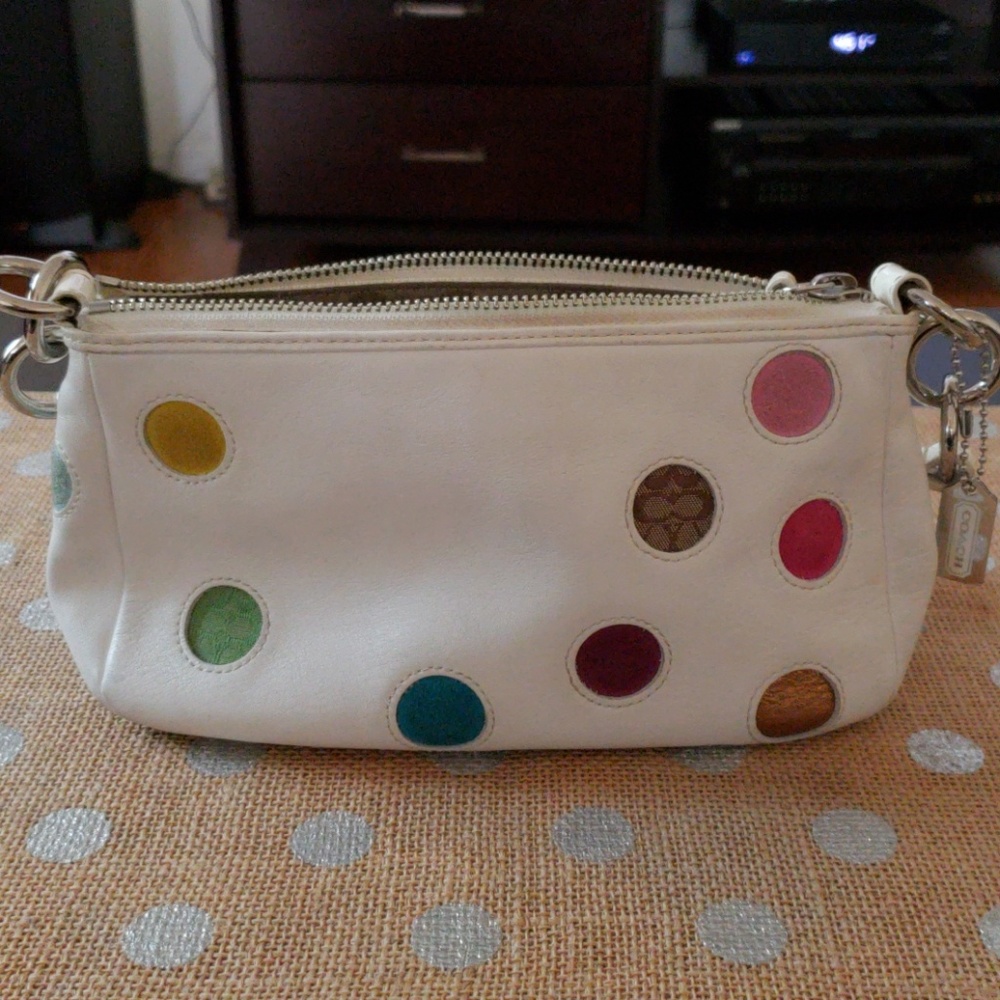Coach clutch polka dot purse